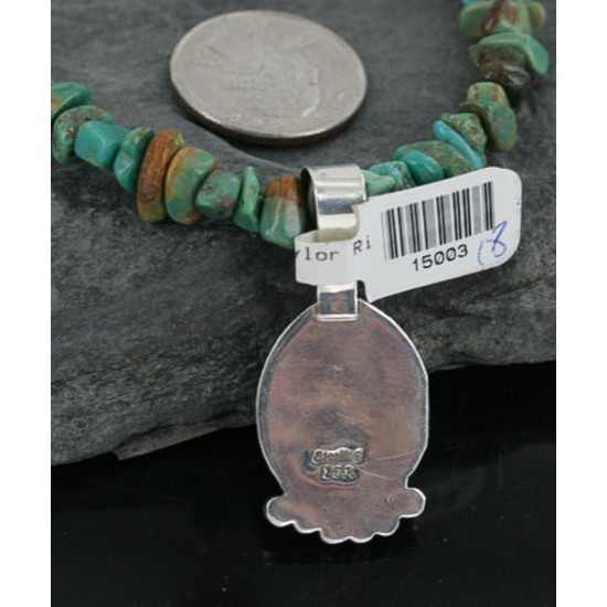 Handmade Certified Authentic Navajo .925 Sterling Silver Natural Turquoise Native American Necklace 390717087753
