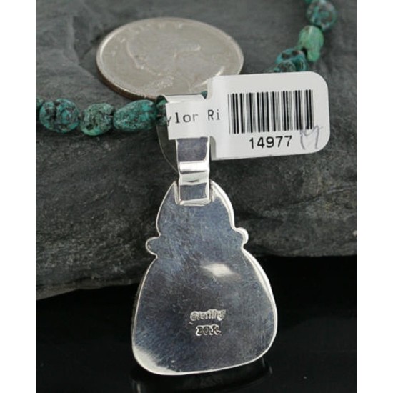 $540 Handmade Certified Authentic Navajo .925 Sterling Silver Natural AJAX and Turquoise Native American Necklace 390728984731