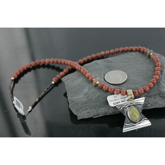 $550 .925 Sterling Silver and 12kt Gold Filled Handmade Certified Authentic Navajo Natural Turquoise Native American Necklace 390725767993