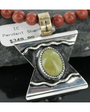 $550 .925 Sterling Silver and 12kt Gold Filled Handmade Certified Authentic Navajo Natural Turquoise Native American Necklace 390725767993