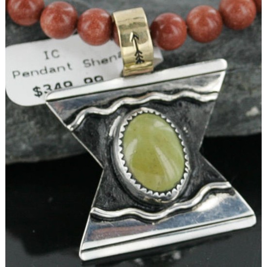 $550 .925 Sterling Silver and 12kt Gold Filled Handmade Certified Authentic Navajo Natural Turquoise Native American Necklace 390725767993