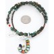 Petit Point Handmade Certified Authentic Zuni .925 Sterling Silver MULTICOLOR and Turquoise Native American Necklace 390786456391
