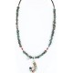 Petit Point Handmade Certified Authentic Zuni .925 Sterling Silver MULTICOLOR and Turquoise Native American Necklace 390786456391