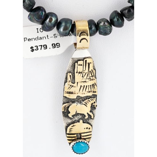 $630 12kt Gold Filled .925 Sterling Silver Handmade Pendant Handmade Clasp Storyteller Certified Authentic Navajo Native American Necklace 371038561842