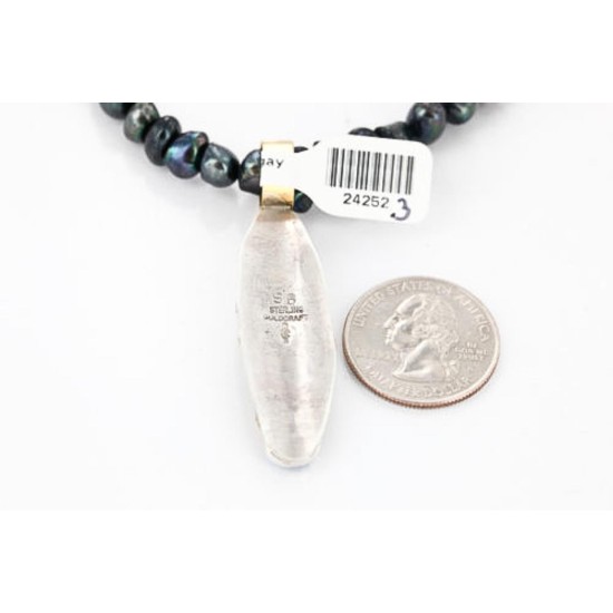 $630 12kt Gold Filled .925 Sterling Silver Handmade Pendant Handmade Clasp Storyteller Certified Authentic Navajo Native American Necklace 371038561842