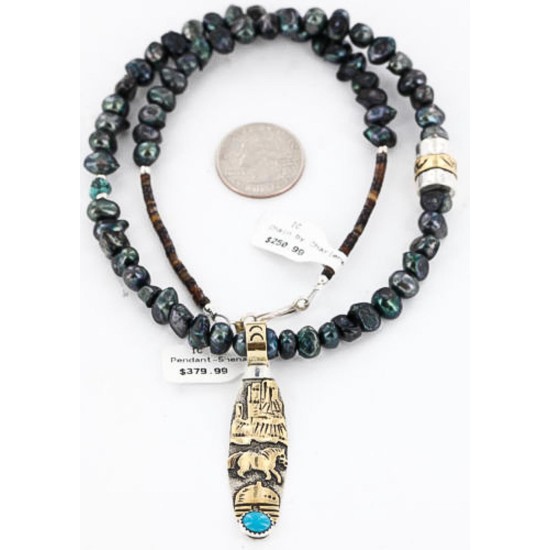$630 12kt Gold Filled .925 Sterling Silver Handmade Pendant Handmade Clasp Storyteller Certified Authentic Navajo Native American Necklace 371038561842
