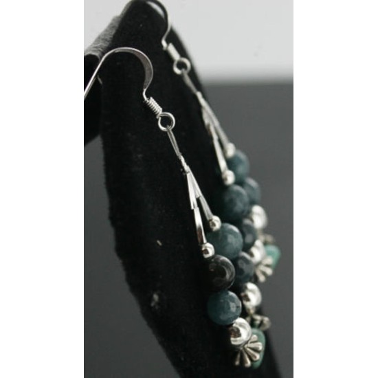 Certified Authentic Navajo .925 Sterling Silver Hooks Natural Turquoise Quartz Native American Earrings 390727328599