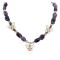 Certified Authentic Butterfly Navajo .925 Sterling Silver Natural Turquoise Amethyst Wood Native American Necklace  750198-8