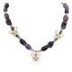 Certified Authentic Butterfly Navajo .925 Sterling Silver Natural Turquoise Amethyst Wood Native American Necklace  750198-8