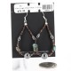 $80 Certified Authentic Navajo .925 Sterling Silver Hooks Natural Turquoise Hematite Native American Earrings 370994156894