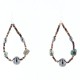 $80 Certified Authentic Navajo .925 Sterling Silver Hooks Natural Turquoise Hematite Native American Earrings 370994156894