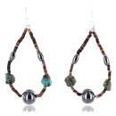Navajo Sterling Silver Turquoise Hematite Earrings Model 18003-2