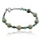 $80 Certified Authentic Navajo .925 Sterling Silver Natural Turquoise Round Gaspeite Native American Bracelet 390734631686