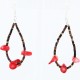 Certified Authentic Navajo .925 Sterling Silver Hooks Natural Coral Traditional Heishi Native American Earrings 390757170941