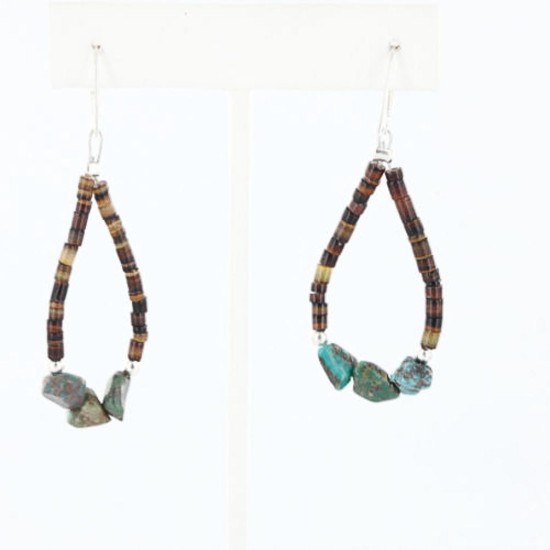 Certified Authentic Navajo .925 Sterling Silver Hooks Natural Turquoise Heishi Native American Earrings 390754340252 Certified Authentic Navajo .925 Sterling Silver Hooks Natural Turquoise Heishi Native American Earrings 390754340252