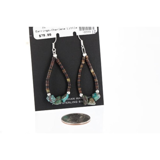 Certified Authentic Navajo .925 Sterling Silver Hooks Natural Turquoise Heishi Native American Earrings 390754340252 Certified Authentic Navajo .925 Sterling Silver Hooks Natural Turquoise Heishi Native American Earrings 390754340252