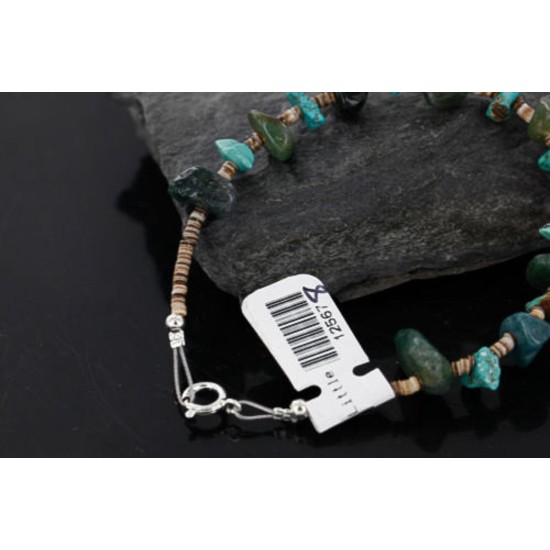 Certified Authentic Navajo .925 Sterling Silver Natural Turquoise Jade Native American Bracelet 390749487877