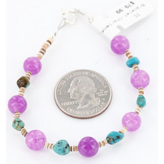 Certified Authentic Navajo .925 Sterling Silver Turquoise and PURPLE AGATE Native American Bracelet 371019613728 Certified Authentic Navajo .925 Sterling Silver Turquoise and PURPLE AGATE Native American Bracelet 371019613728