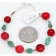 Certified Authentic Navajo .925 Sterling Silver Turquoise CORAL Native American Bracelet 371014193592