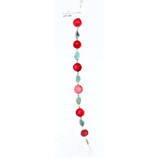 Certified Authentic Navajo .925 Sterling Silver Turquoise CORAL Native American Bracelet 371014193592