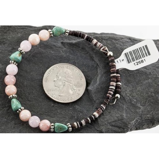 Certified Authentic Navajo Turquoise and QUARTZ Native American WRAP Bracelet 1 371097466571