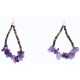 Certified Authentic Navajo .925 Sterling Silver Hooks Natural AMETHYST HOOP Native American Earrings 390786405248