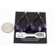 Certified Authentic Navajo .925 Sterling Silver Hooks Natural AMETHYST HOOP Native American Earrings 390786405248