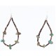 Certified Authentic Navajo .925 Sterling Silver Hooks  Turquoise HOOP Native American Earrings 390784256238