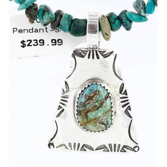 .925 Sterling Silver Handmade Navajo Turquoise Necklace 371011795685 .925 Sterling Silver Handmade Navajo Turquoise Necklace 371011795685