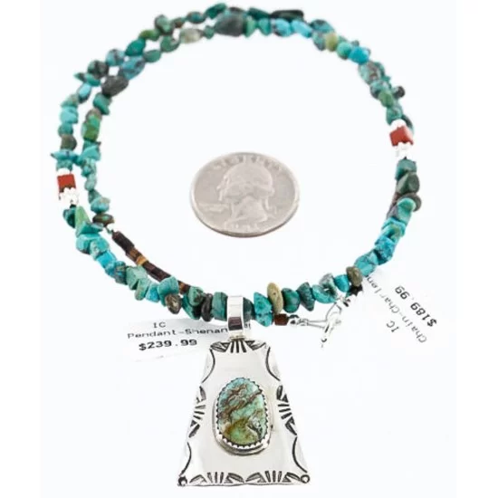 .925 Sterling Silver Handmade Navajo Turquoise Necklace 371011795685 .925 Sterling Silver Handmade Navajo Turquoise Necklace 371011795685