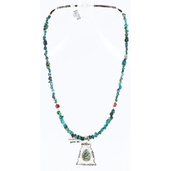 .925 SILVER Handmade Certified Authentic Navajo Turquoise Native American Necklace 371011795685
