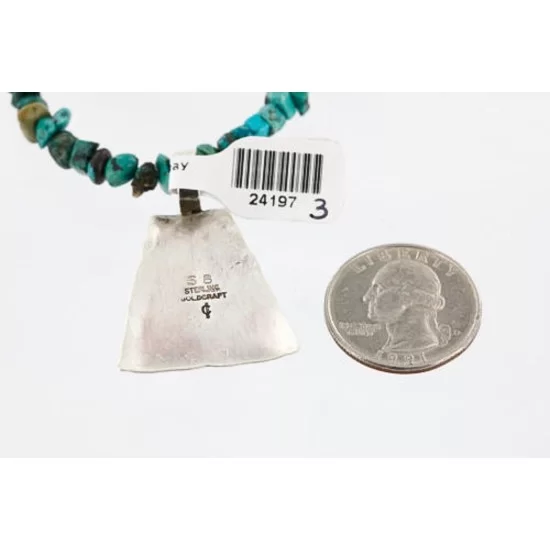 .925 Sterling Silver Handmade Navajo Turquoise Necklace 371011795685 .925 Sterling Silver Handmade Navajo Turquoise Necklace 371011795685