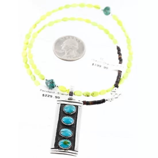 .925 Sterling Silver Handmade Navajo Turquoise Necklace 390783971748 .925 Sterling Silver Handmade Navajo Turquoise Necklace 390783971748