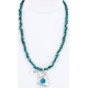 .925 SILVER Handmade Certified Authentic Navajo Turquoise Native American Necklace 390792605841