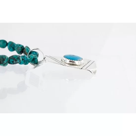 .925 Silver Handmade Navajo Turquoise Necklace 390792605841 .925 Silver Handmade Navajo Turquoise Necklace 390792605841