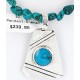 .925 SILVER Handmade Certified Authentic Navajo Turquoise Native American Necklace 390792605841