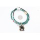 .925 Sterling Silver and 12kt Gold Filled Handmade Bear Certified Authentic Navajo Black Onyx Native American Necklace 371043431814