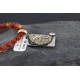 .925 Sterling Silver and 12kt Gold Filled Handmade Bear Certified Authentic Navajo Spiny Oyster Native American Necklace 370979828334