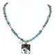 .925 Sterling Silver and 12kt Gold Filled Handmade Bear Certified Authentic Navajo Turquoise Native American Necklace 371060618375