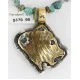 .925 Sterling Silver and 12kt Gold Filled HANDMADE Bear Navajo Turquoise Native American Necklace 371102943360 .925 Sterling Silver and 12kt Gold Filled HANDMADE Bear Navajo Turquoise Native American Necklace 371102943360
