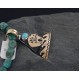 .925 Sterling Silver and 12kt Gold Filled Handmade Bear Certified Authentic Navajo Turquoise Native American Necklace 390654009279