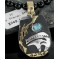 .925 Sterling Silver and 12kt Gold Filled Handmade Bear Certified Authentic Navajo Turquoise Native American Necklace 390667032578