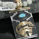 .925 Sterling Silver and 12kt Gold Filled Handmade Bear Certified Authentic Navajo Turquoise Native American Necklace 390719738610