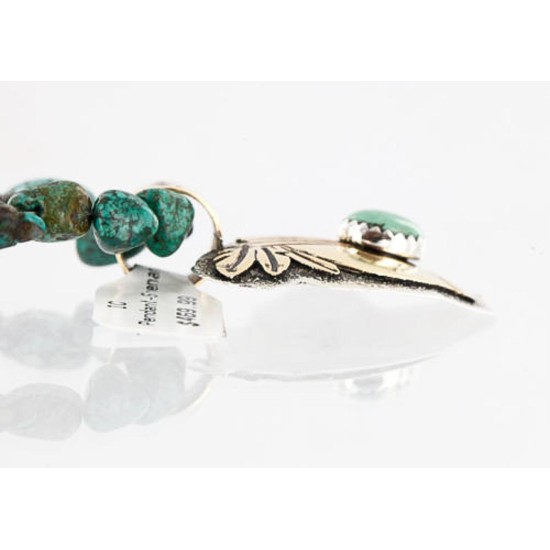 .925 Sterling Silver and 12kt Gold Filled Handmade Bear Certified Authentic Navajo Turquoise Native American Necklace 390810467880