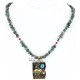 .925 Sterling Silver and 12kt Gold Filled Handmade Bear Certified Authentic Navajo Turquoise Native American Necklace 390824418376