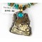 .925 Sterling Silver and 12kt Gold Filled Handmade Bear Certified Authentic Navajo Turquoise Native American Necklace 390839587498
