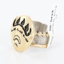 .925 Sterling Silver and 12kt Gold Filled Handmade Bear Claw Navajo Native American Ring 371034574731