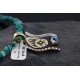 .925 Sterling Silver and 12kt Gold Filled Handmade Bear Claw Certified Authentic Navajo Turquoise Native American Necklace 370986796639