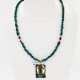 .925 Sterling Silver and 12kt Gold Filled Handmade Bear Claw Certified Authentic Navajo Turquoise Native American Necklace 390743747087