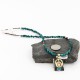 .925 Sterling Silver and 12kt Gold Filled Handmade Bear Claw Certified Authentic Navajo Turquoise Native American Necklace 390743747087